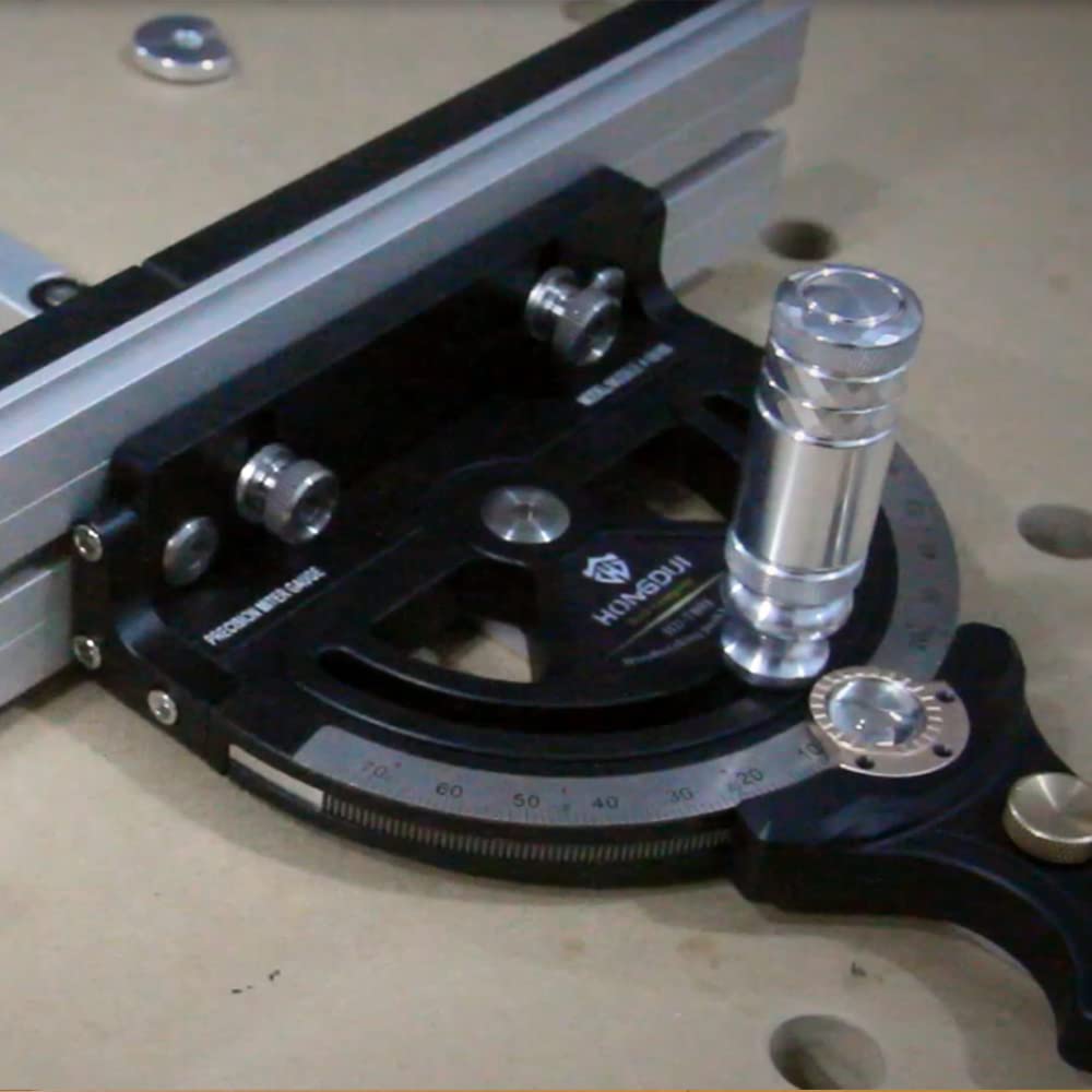 HONGDUI HD-TB01 Precision Miter Gauge 0-70 Degree Woodworking Table Saw Push Handle 70 Angles Assembly Angle Ruler with Quick 0° HONGDUI