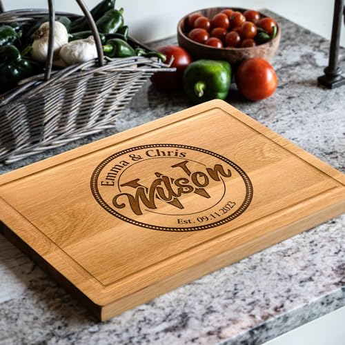 Personalized Wedding Gifts for Couples, Cutting Board for Anniversary, Housewarming, Mothers Day, Engagement, Wedding Registry Gifts for Bride and Kenzal Customized