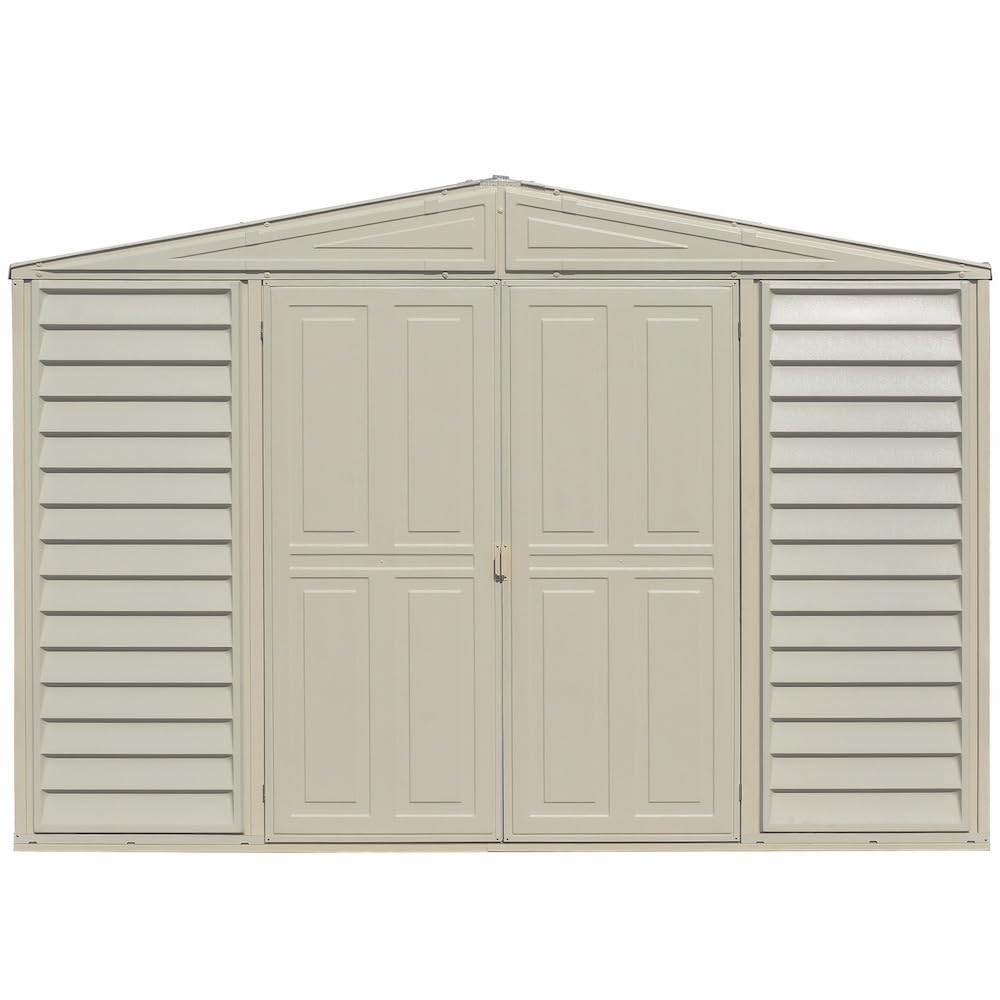 Duramax SidePro 10.5 Ft. x 3 Ft. Vinyl Garden Storage Shed | Made of Fire Retardant PVC Resin, All-Weather, Waterproof Outdoor Solution, Store Bikes, Tools, BBQ, Home Gym | Strong Metal Roof Structure DURAMAX