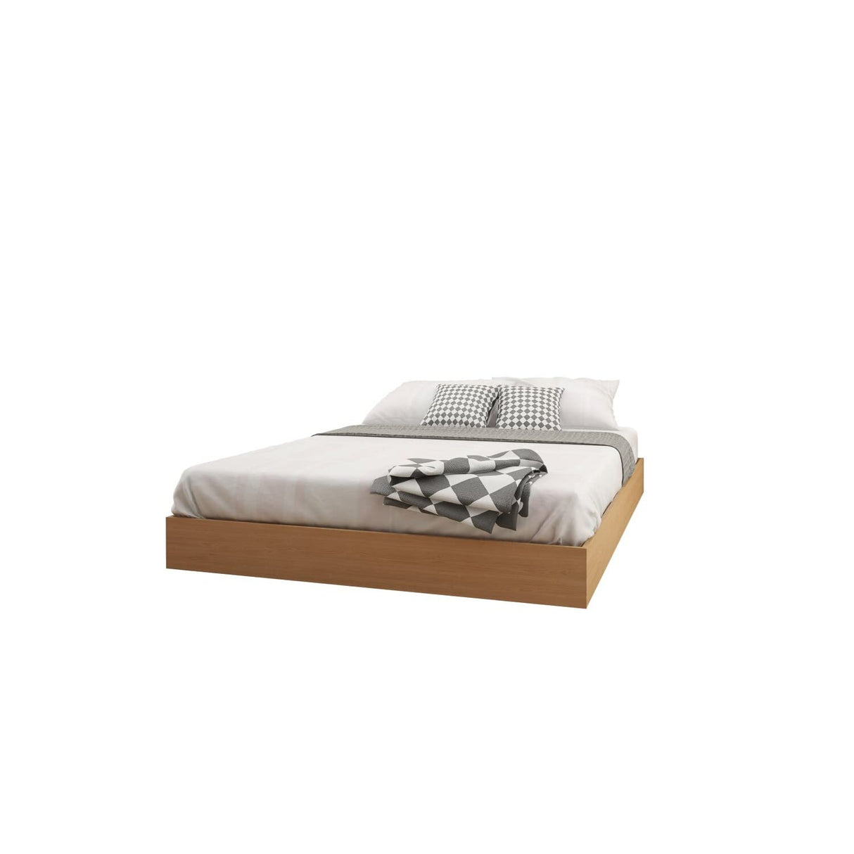 Nexera Floating Platform Bed Frame - Queen Size in Natural Maple Nexera