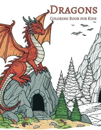 Fantasy Dragons Coloring Book for Kids: Fantasy Dragons Coloring Book for Kids - 35 Unique Dragon Pictures, Single Sided Pages, 8.5 x 11 inches WoodArtSupply