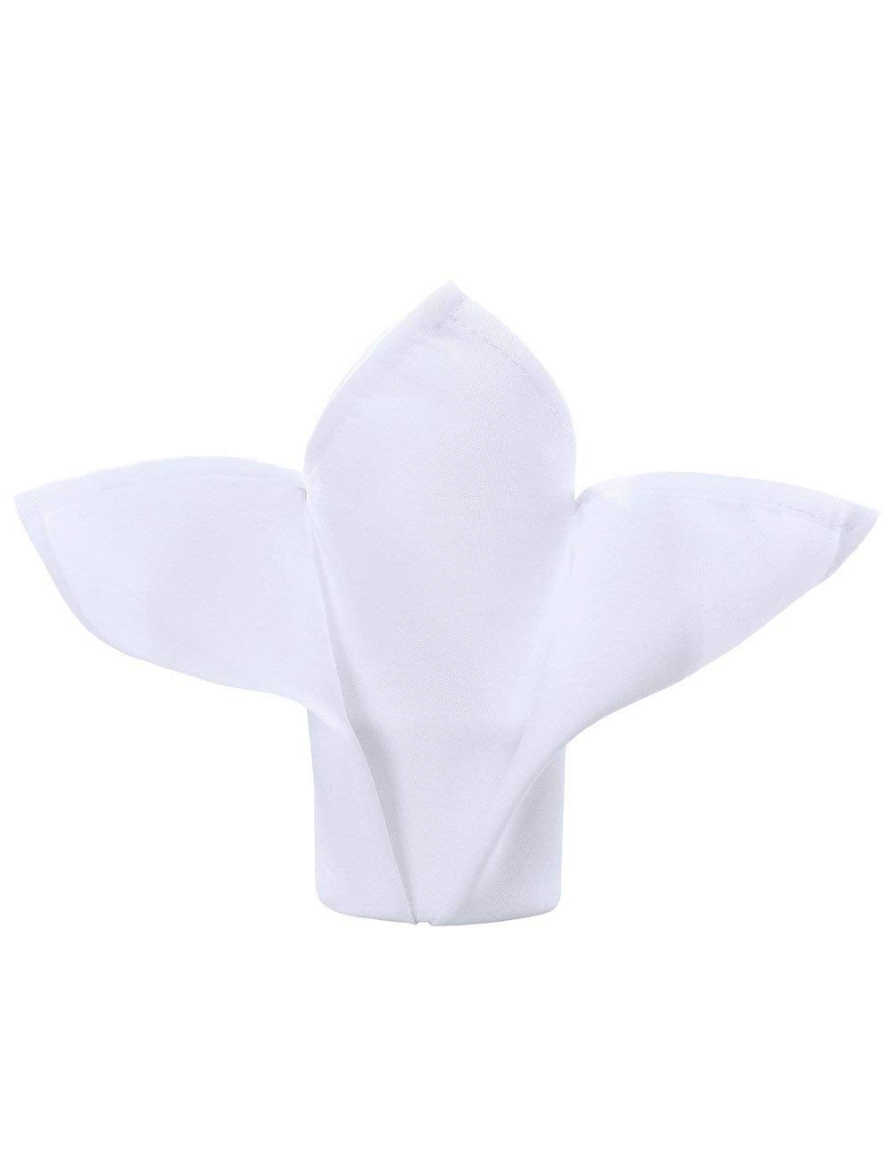 Cieltown Polyester Cloth Napkins Set of 24, Solid Washable Fabric Napkins 2-Dozen, Perfect for Weddings, Parties, Holiday Dinnerv (17 x 17-Inch, White) Cieltown