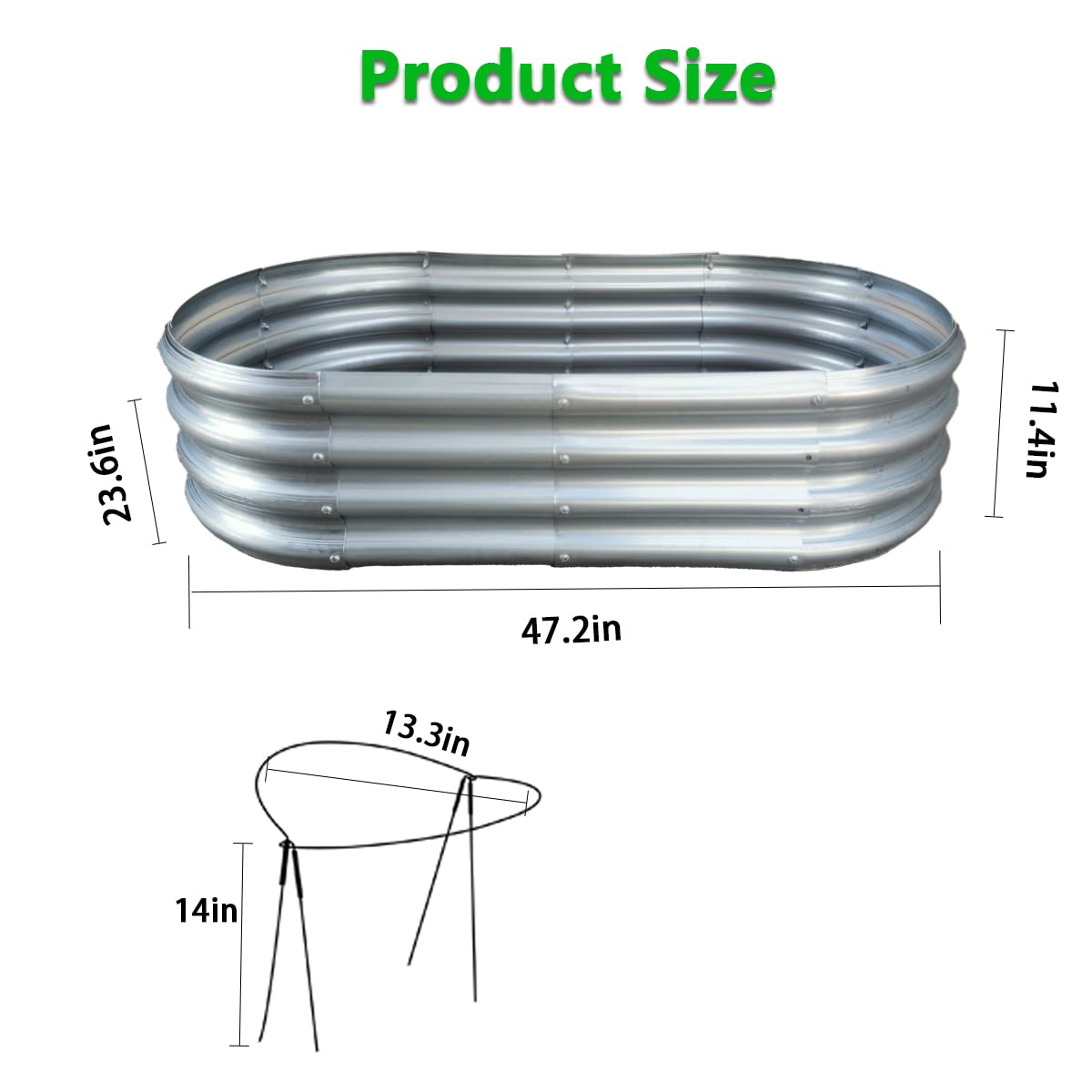 COATTOA Raised Garden Bed, Outdoor Galvanized Planter Boxes, Beds with Metal Plant Stakes, Large Stock Tank, for Vegetables 4×2×1ft COATTOA
