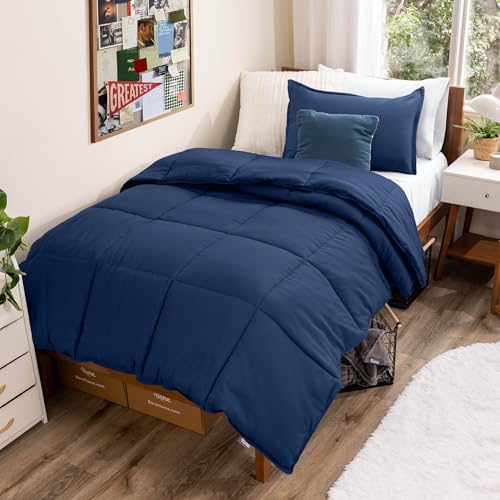 Bare Home Comforter Set - Ultra-Soft - Goose Down Alternative - Premium 1800 Series - All Season Warmth (Twin/Twin XL, Dark Blue) Bare Home