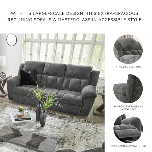Signature Design by Ashley Frohn Contemporary Manual Reclining Sofa, Gray Signature Design by Ashley