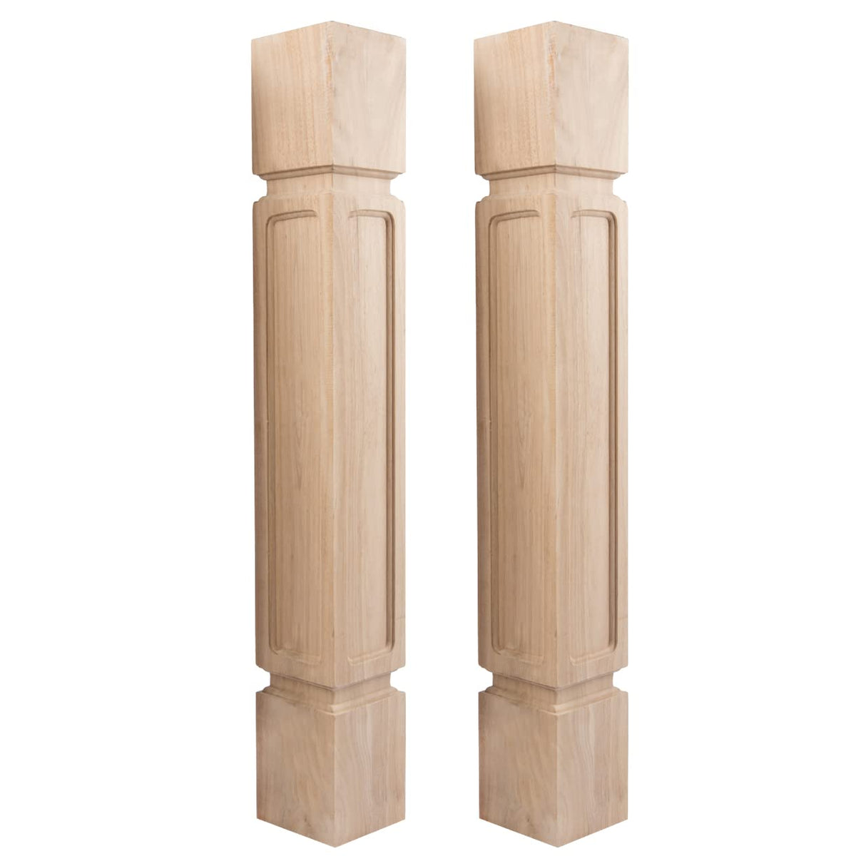Btowin 35 1/2-inch H 5-inch W 5-inch D Cabinet Columns, 2Pcs Unfinished Square Rubberwood Replacement Island Legs for Large Dining Table & Kitchen Table Btowin