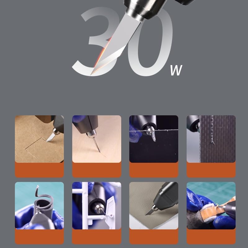 Portable Ultrasonic Cutter for Leather 3D Printing Plastic DIY 30W 40KHz, with 40pcs Replacement Knife and Fixtures Generic