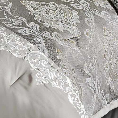 Riverbrook Home Elegant Collection Comforter Set, King, Kacee - Platinum, 12-Piece Set Riverbrook Home