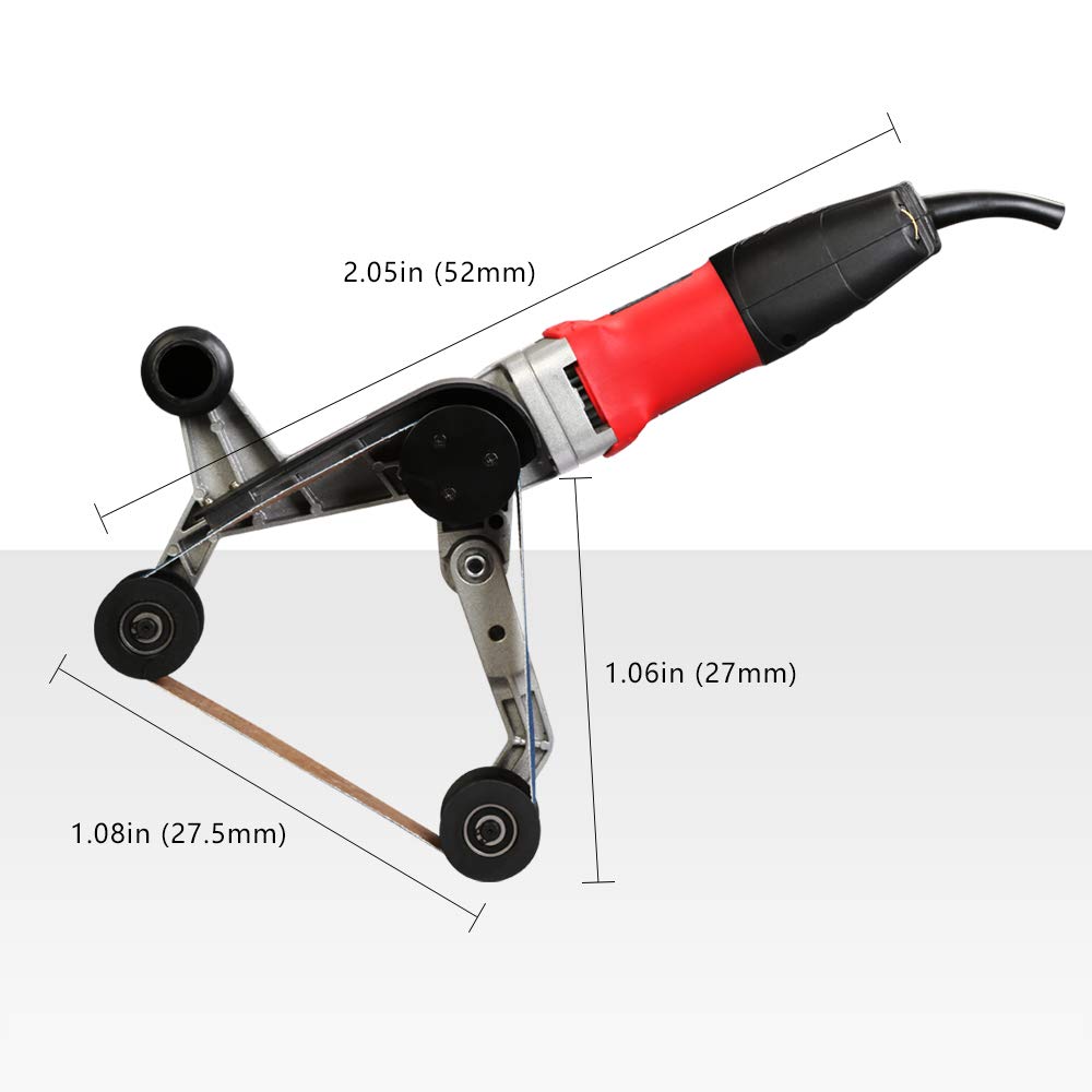SPTA 110V 800W Professional Stainless Steel Pipe Tube Polisher Sander with Alumina Oxide Sanding Belt, Silicon Carbide Wheel, Pole Burnishing Polisher Machine SPTA