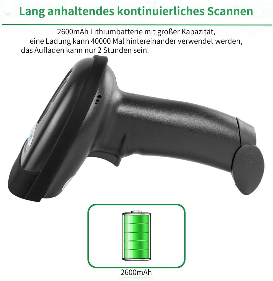 NETUM Bluetooth Barcode Scanner, Compatible with 2.4G Wireless & Bluetooth Function & Wired Connection, Connect Smart Phone, Tablet, PC, CCD Bar Code Reader Work with Windows, Mac,Android (NT-1228BC) NETUM