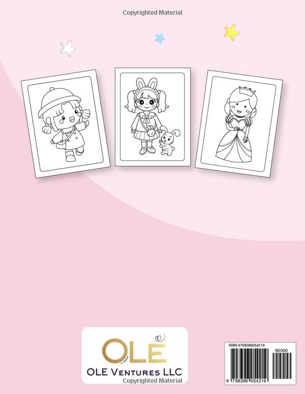 Baby Doll Coloring Book: 30 large unique images of baby dolls and princesses, for boys and girls and big sister and big brothers WoodArtSupply