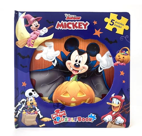 Disney Mickey Halloween My First Puzzle Book - Jigsaw Puzzles for kids, 10-page board book, 5 puzzles to enjoy Phidal