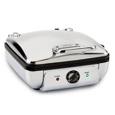 All-Clad Stainless Steel Waffle Maker 4 Section, Thick Belgium Waffle Makers, Upright Storage 1600 Watts, Nonstick, 6 Browning Levels, Dishwasher Safe