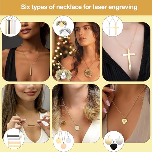 Vercleuim 161 Pcs Laser Engraving Materials kit, 20 types Jewelry Making Engraving Accessories Kit with Necklace, Bracelet, Ring, Keychain,Mental business card for Laser Engraver DIY Crafting Supplies vercleuim