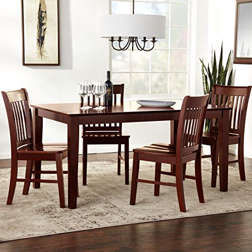 East West Furniture Capri 5 Piece Dinette Set for 4 Includes a Rectangle Room Table and 4 Kitchen Dining Chairs, 36x60 Inch, Mahogany East West Furniture