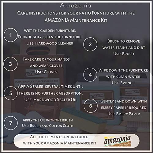 Amazonia Jefferson 13-Piece Patio Extendable Dining Table Set | Light Wicker Chairs | Ideal for Outdoors and Indoors, Brown-Teak Finish Amazonia