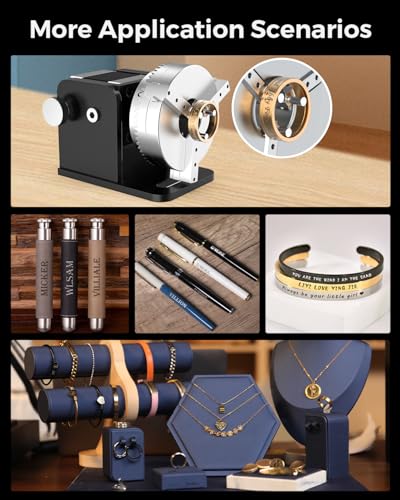 GWEIKE Chuck Rotary for G2/Plus/G2 Pro/G2 Max, Laser Engraving Machine Accessories Rotary - Suitable for Engraving Rings, Bracelets, pens, Small cylinders and Other Special-Shaped Items G·WEIKE