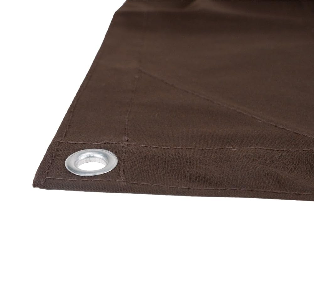 Mytee Products 20' x 40' Dark Brown 12oz Canvas Tarp with Grommets - Water Resistant - Heavy Duty Canvas Tarps - Multipurpose Tarpaulin Cover for Canopy Tent, Roof, Camping, Semi Trucks & Cargo Mytee Products