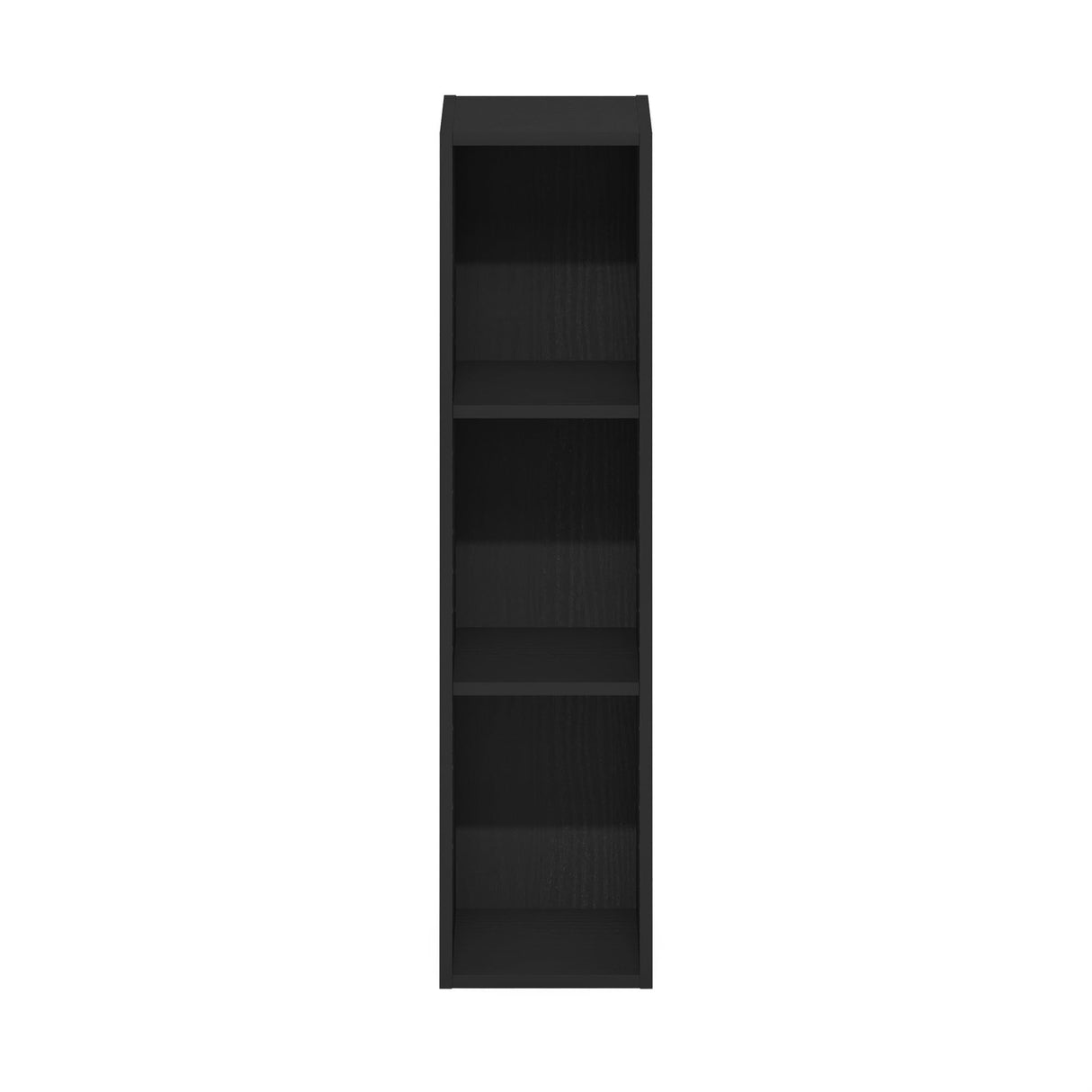 Furinno Fulda Book Shelf, 3-Tier Narrow Bookshelf, Bookcase with 8-in Width Storage Shelf, 9.3 x 7.9 x 31.5, for Living Room, Bedroom, Home Office, Blackwood Furinno