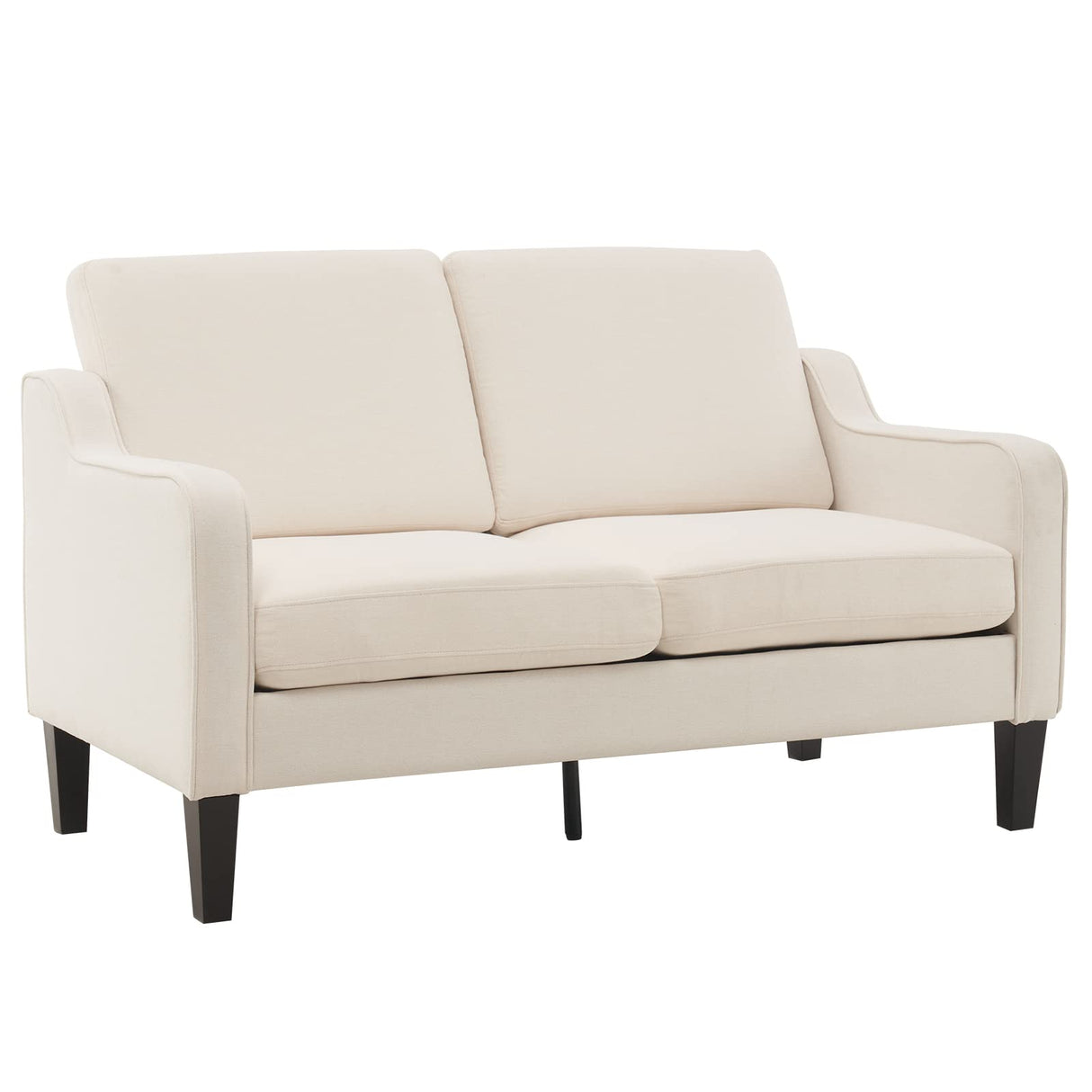 VINGLI Loveseat 53" Small Couch Loveseat Sofas for Living Room Mid Century Modern Sofa Couch Beige Love Seat Couches with Scooped Arms for Small Spaces, Bedroom, Apartment, Studio VINGLI