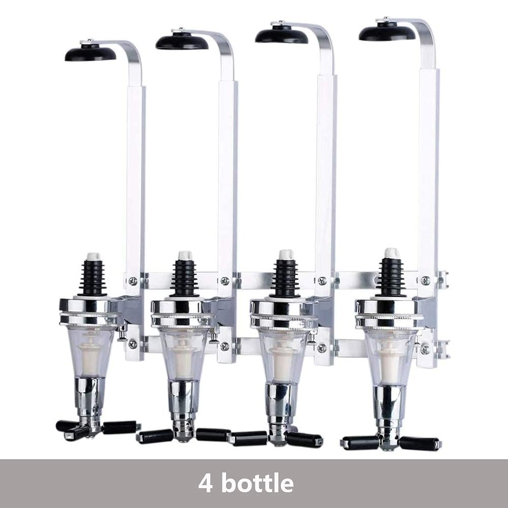 HAPYFMSHI Wall-Mounted House Liquor Dispenser | Alcohol Station Cocktail Tap, Push-Release Valves, Home Bar, Man Cave | Easy Assemble - Wooden Board NOT Included (4 Bottle) HAPYFMSHI