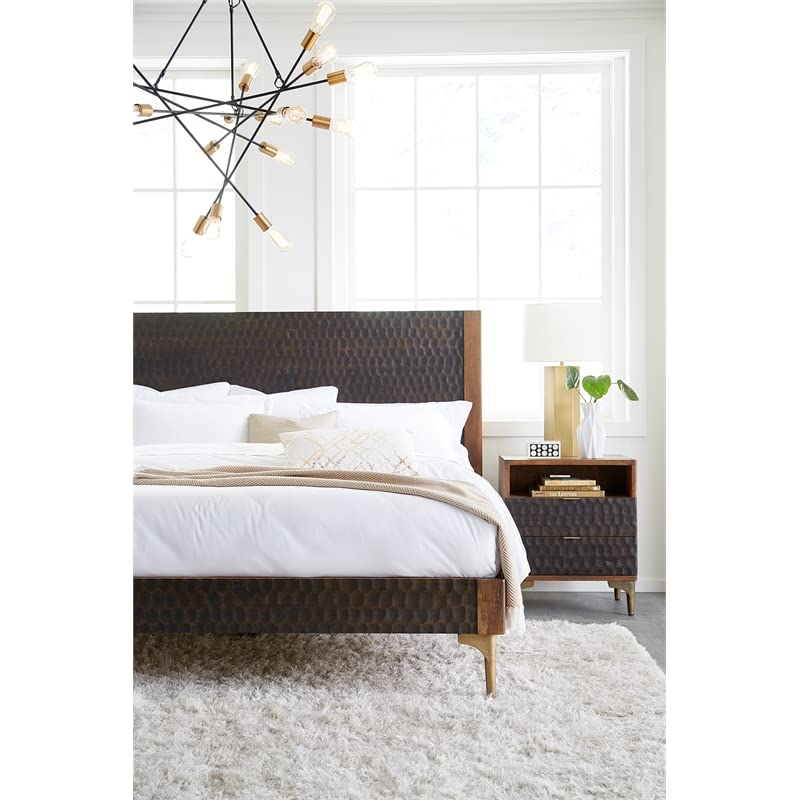 World Interiors Vallarta 24" Mango Wood Two Tone Night Stand in Brown World Interiors