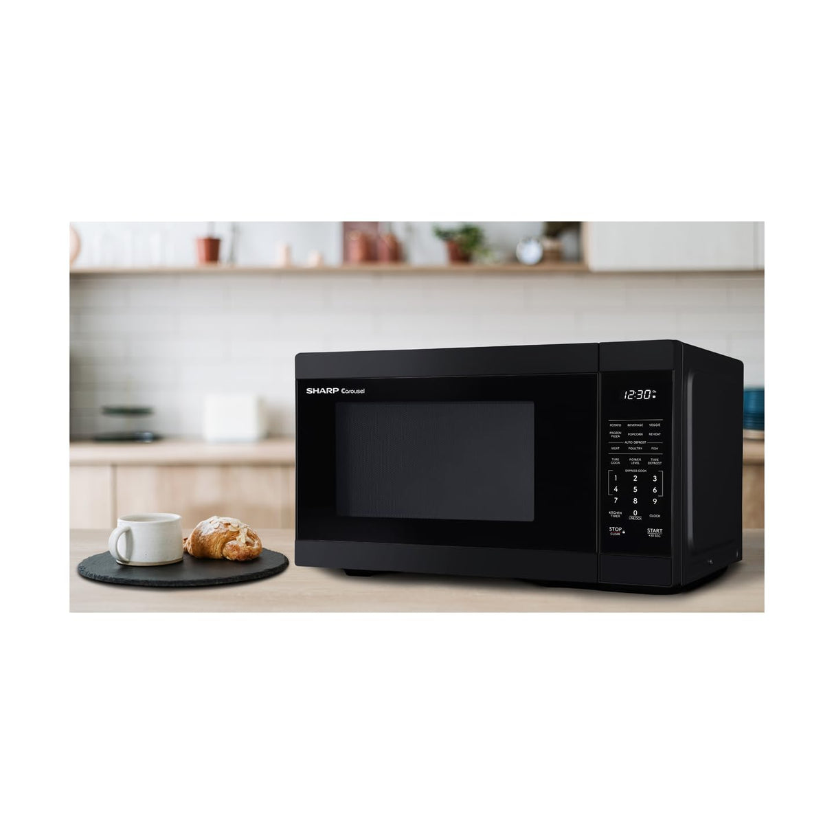 SHARP SMC1161KB Oven with Removable 12.4" Carousel Turntable, Cubic Feet, 1000 Watt Countertop Microwave, 1.1 CuFt, Black Sharp
