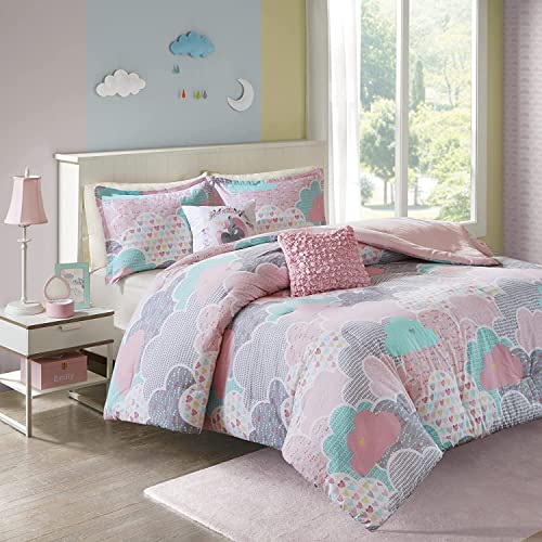Intelligent Design Kids Comforter Vibrant Fun and Playful Unicorn Print Down Alternative All Season Children Bedding-Set, Girls Bedroom Décor, Twin/Twin XL, Cloud Pink with 2 dec pillows Intelligent Design