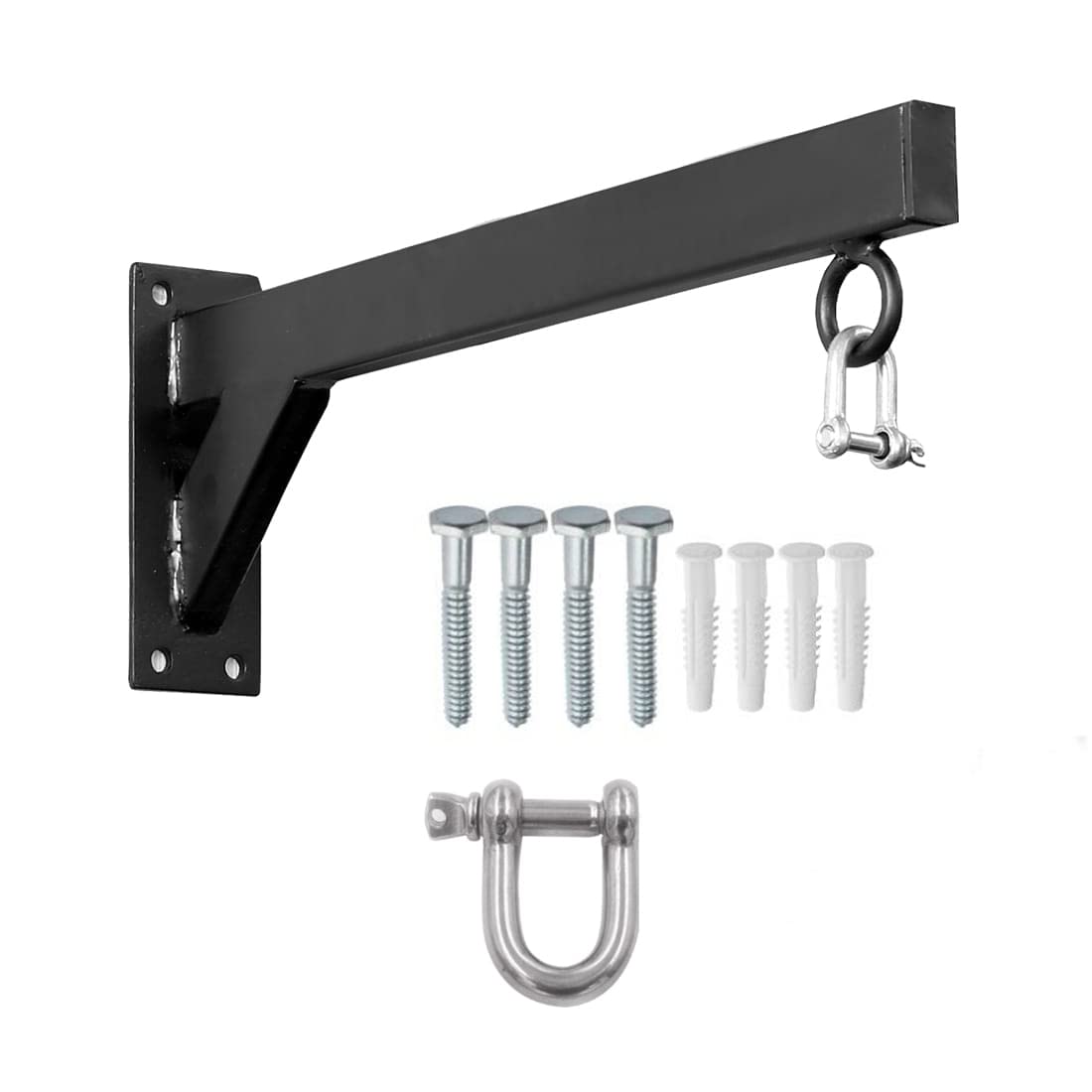 Punch Bag Wall Bracket by JP Sports - 18inch Heavy Duty with D-Shackle Swivel, Chain & Fixings Materials JP ADVANCE CHOICE