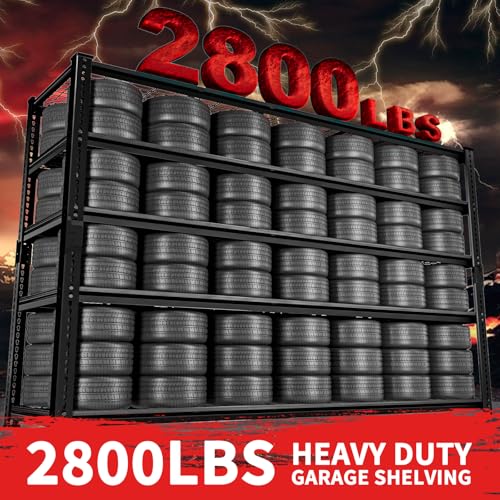 Storage Shelves, Garage Shelving Heavy Duty 2800 LBS Capacity, 48"L x 18"W x 72"H Adjustable Metal Shelving Organizer Wire Rack, 5 Tier Utility Shelf Unit for Pantry Closet Warehouse Organization MODCART