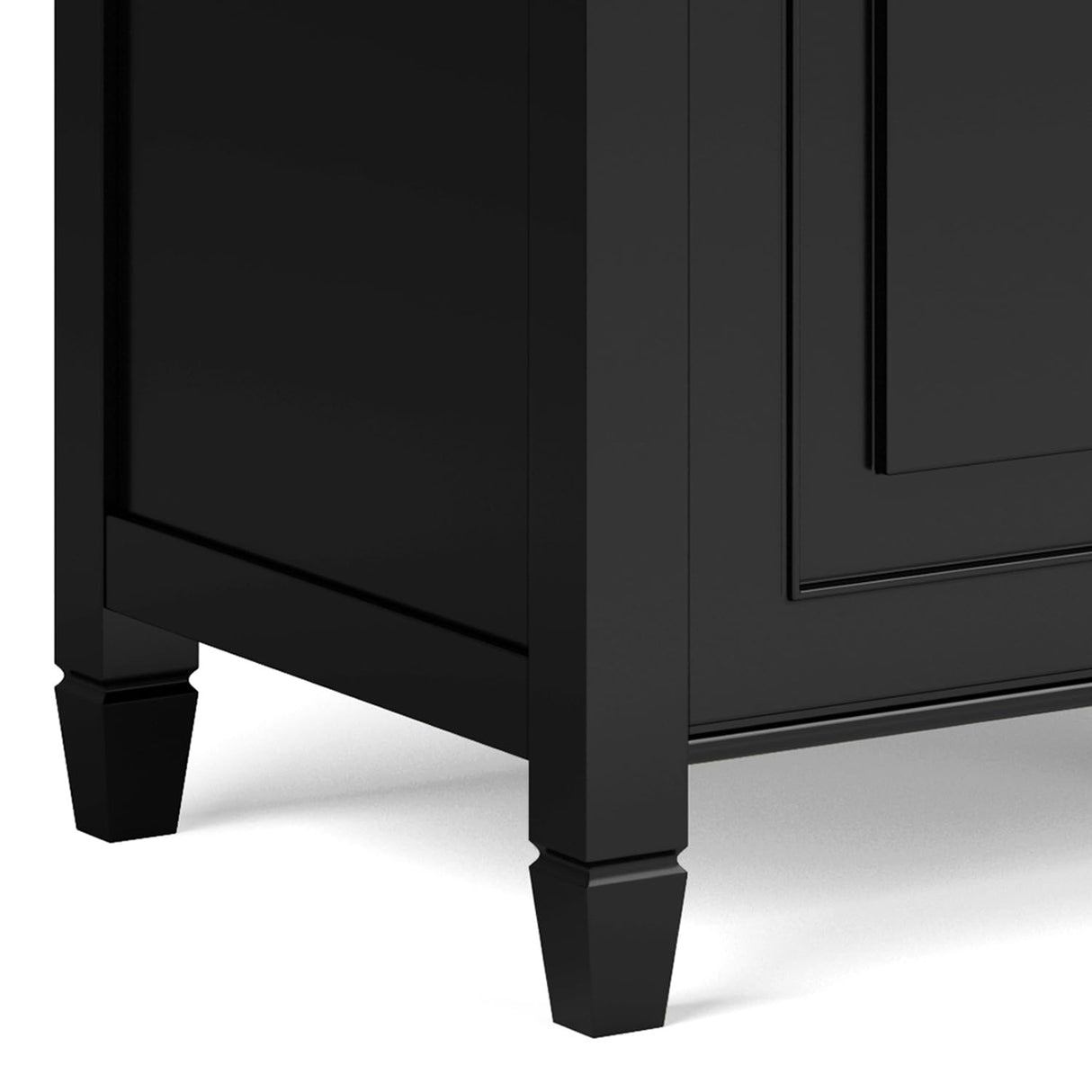 SIMPLIHOME Connaught Solid Wood 51 Inch Wide Traditional Storage Bench Trunk in Black, for The Living Room, Entryway and Family Room SIMPLIHOME