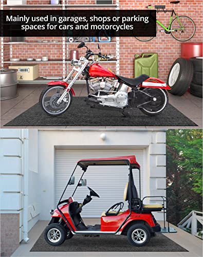 QWORK Oil Absorbing Pad Garage Floor Mats, Over Large 8.5' x 6' Reusable/Washable Oil Spill Mat Parking Mats, Protect Floor from Drips, Stainls, Spills & Splashes, Black, 1 Pack QWORK