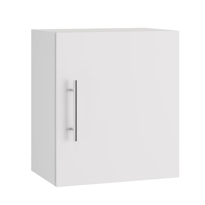 JPND Small Wall Cabinet, 18" W x 12" D x 20" H Wooden Wall Mounted Storage Cabinet, 1 Door Cabinet with Soft Close and Metal Handle and Adjustable Shelf, for Kitchen, Garage, Laundry, Bathroom, White