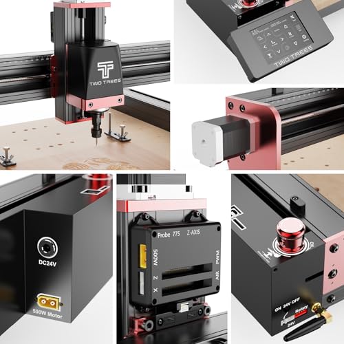 Twotrees TTC450 Pro CNC Router Machine,Upgraded 3-Axis Engraving All-Metal Milling Machine for Wood Acrylic MDF Nylon Carving Cutting Twotrees
