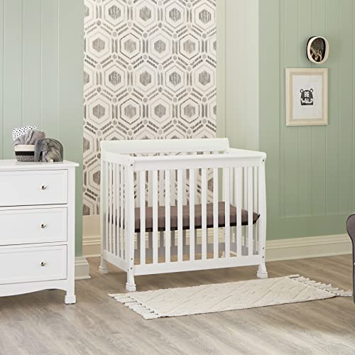 DaVinci Kalani 4-in-1 Convertible Mini Crib in White | Greenguard Gold Certified DaVinci