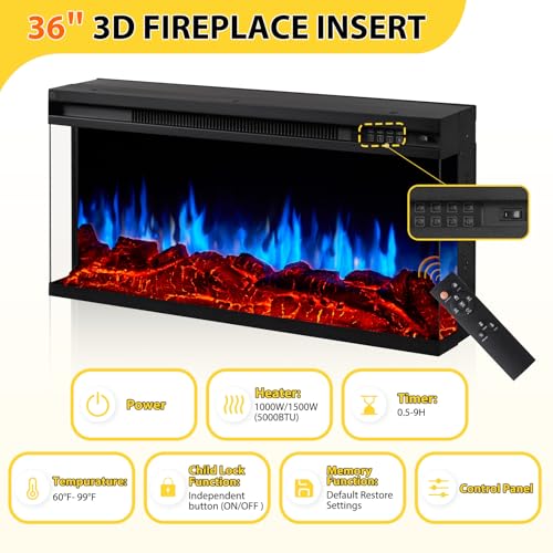 OneBlis 70 Inch Fireplace TV Stand for TVs up to 80", Rustic Media Entertainment Center Console Table with Glass Door Closed Storage, 3-Sided Glass Fireplace, White OneBlis