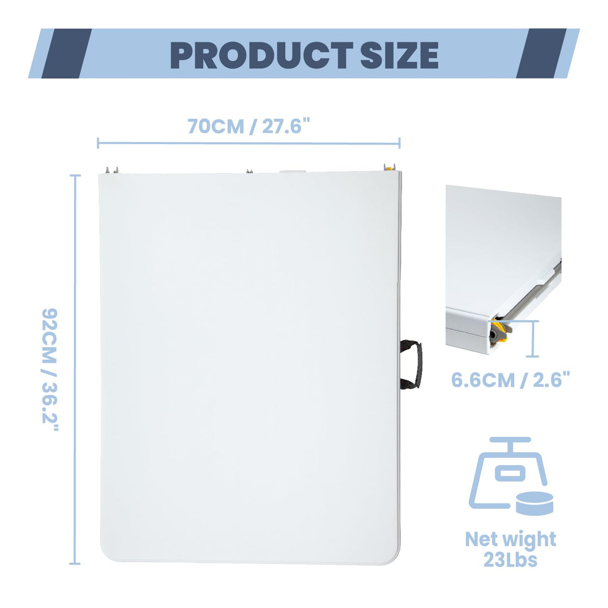 CARTMAN 6FT Folding Picnic Table Portable Fold-in-Half Plastic Dining Picnic Party Table with Tablecloth, White CARTMAN