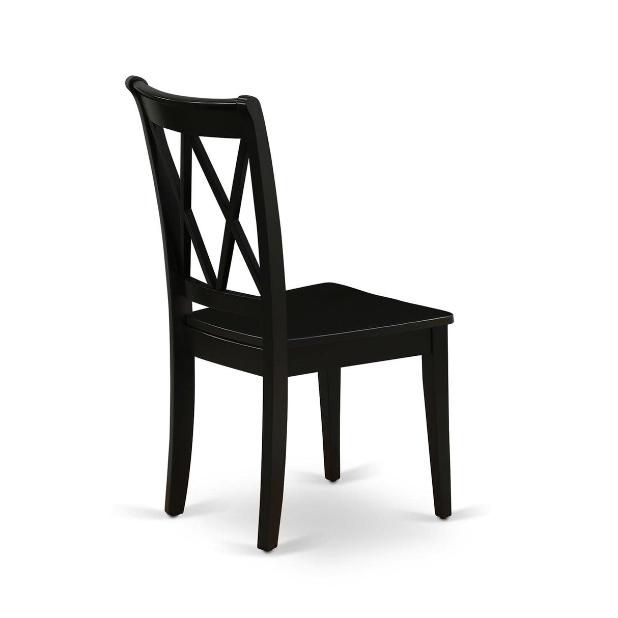 East West Furniture CLC-BLK-W Clarksville Dining Chairs - Double Cross Back Wooden Seat Chairs, Set of 2, Black East West Furniture