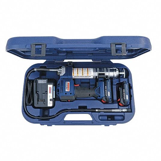 Lincoln 1884 PowerLuber 20 Volt Battery Powered Grease Gun with 36" Hose for Automotive, Agricultural, and Industrial Equipment, 10,000 PSI, Trigger-Operated, 2-Speed, (2) Lithium-Ion Battery Pack Lincoln