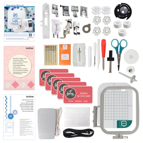 Brother SE700 Embroidery & Sewing Machine with 50 Sewing Spools, Color Matching Bobbins & Accessories