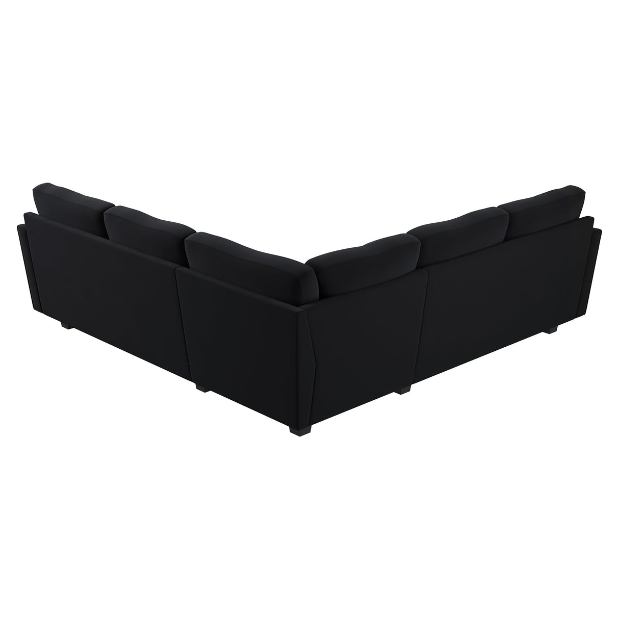 HONBAY Convertible Sectional Sofa L Shaped Couch for Small Apartment Reversible Sectional Couch for Living Room,Velvet Black HONBAY