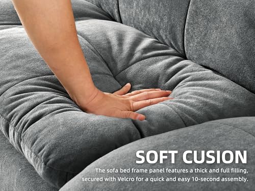 YITAHOME Convertible Futon Sofa Bed, 70" Folding Futon Set for Living Room Home Office Aprtment, Modern Futon Couch with Adjustable Backrest & Armrests, Recliner Lounge, Loveseat Sofa YITAHOME