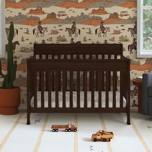 daVinci Kalani 4-in-1 Convertible Baby Crib - Strong, Easy to Assemble GREENGUARD Certified Crib - Convertible to Toddler Bed, Daybed, Full-Size Bed - Four Adjustable Mattress Heights - Espresso