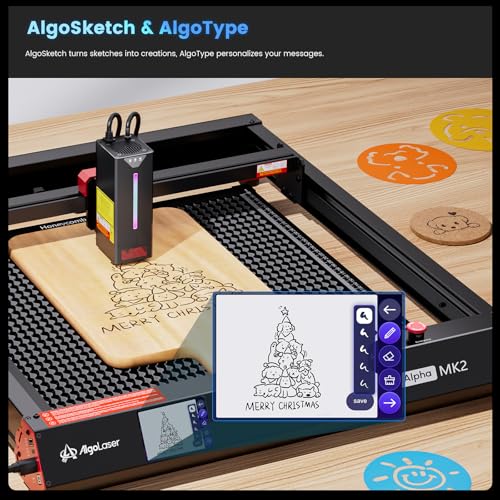 Algolaser 40000mW Laser Engraver Machine - Laser Cutter/Engraver with Air Assist Kit - Laser Engraving Machine with 3.5" Smart Touchscreen & AlgoOS System,Laser Engraver for Metal,Wood,Acrylic AlgoLaser