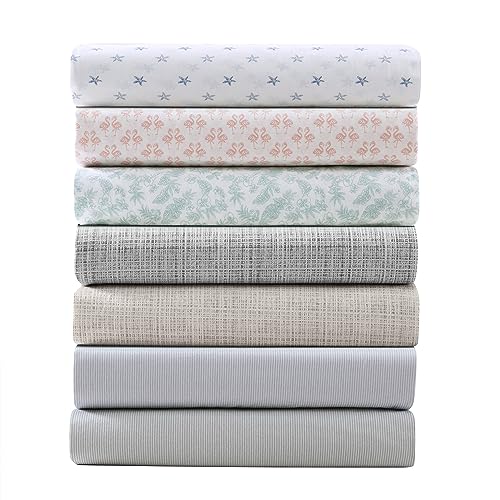 Tommy Bahama - King Sheets, Washed Percale Cotton Bedding Set, Soft & Breathable Bedroom Decor with Deep Pockets (Raffia Linen Beige, King) Tommy Bahama