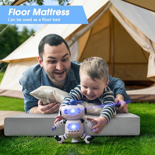 CYMULA Memory Foam Camping Mattress Pad,3 in Sleeping Pad for Camping,Non-Slip Bottom Floor Bed Floor Mattress for Adults,Portable Roll up Mattress Sleeping Mat for Car Travel,Guest Bed (Cot 72 * 24) CYMULA