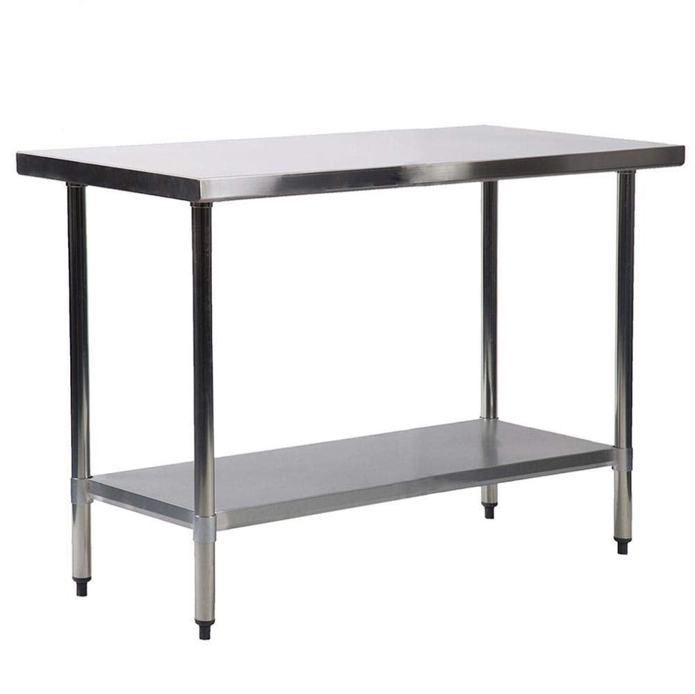 Kitchen Catering Table, NSF Commercial Stainless Steel Work Table, 24 X 36 Inches Food Grade Kitchen Prep Workbench Scratch Resistant Metal Countertop Workstation w/Adjustable Undershelf Payhere