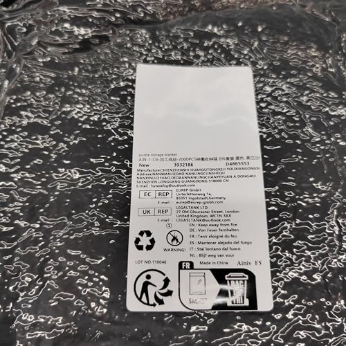 Ainiv Jigsaw Puzzle Mat Roll Up 2000 Pieces, 47” x 31.5” Portable Felt Puzzles Board with 4 Sorting Trays & Travel Storage Bag, Jigsaw Saver Pad Keeper for Adults Teens, Black Ainiv