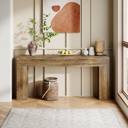 Tribesigns 70.9-Inch Extra Long Console Table, Rustic Wooden Sofa Table Behind Couch, Farmhouse Entryway Console for Living Room, Entryway, Hallway, Foyer (Brown) Tribesigns