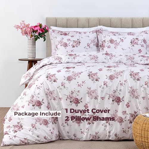 Dreamology Twin Duvet Cover, Duvet Cover Twin with Button Closure,Microfiber,Bedding Set,Piped Edges & Fade Resistant Duvet Cover Set, Bedding Duvet Covers & 1 Pillow Shams (Dusty Floral) Dreamology